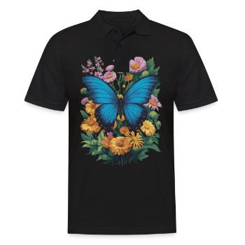 Butterfly Monarch Butterfly Colorful Butterflies - Men's Polo Shirt - black - Front - Kai (181cm)