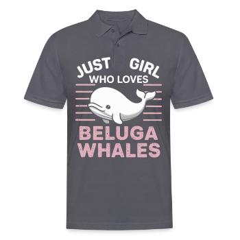 Béluga Océan Bélugas Baleines - Polo Homme - charbon - Devant - Nico (186cm)