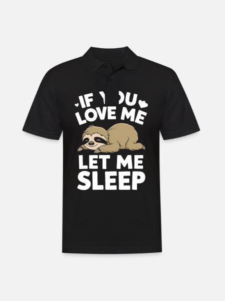 Sloth Sloths Sleeping Lazy - Men's Polo Shirt - black