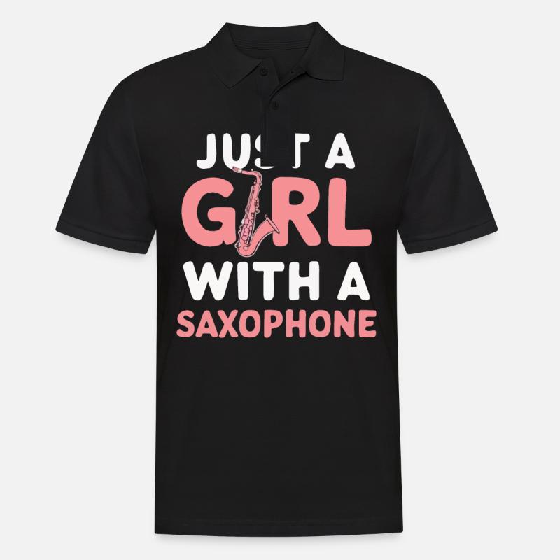 Saxophon Saxofon - Männer Poloshirt - Schwarz