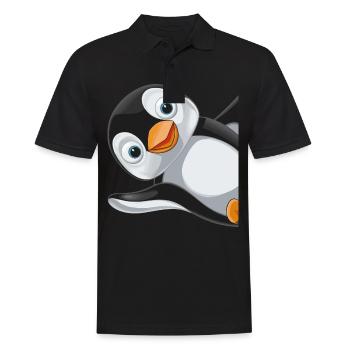 Pinguin Pinguine Tier - Männer Poloshirt - Schwarz - Vorne - Kai (181cm)