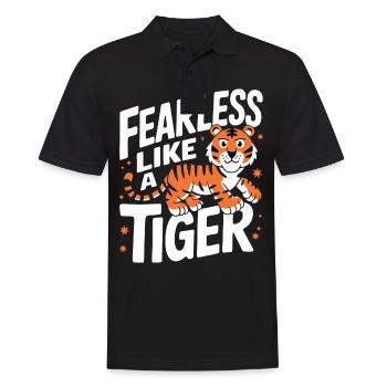 Tiger Tier Zoo Wildtier - Männer Poloshirt - Schwarz - Vorne - Kai (181cm)