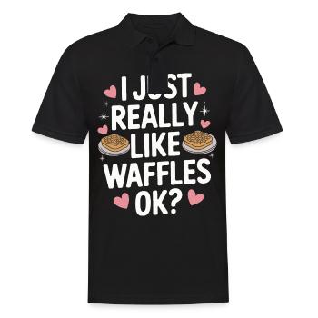 Waffeln Frühstück Süßigkeiten - Männer Poloshirt - Schwarz - Vorne - Kai (181cm)