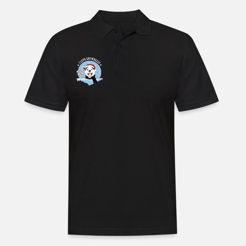 Hund liebt Schneebälle - Männer Poloshirt - Schwarz