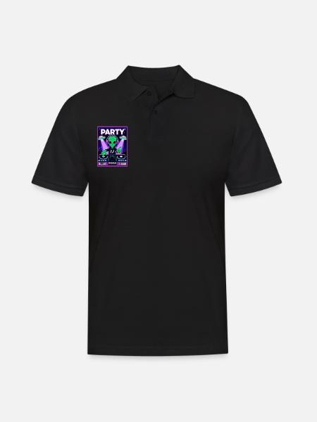 Alien Party 2040 - Männer Poloshirt - Schwarz