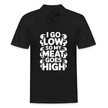 Je descends donc ma viande monte en fumant de la viande - Polo Homme - noir - Devant - Kai (181cm)