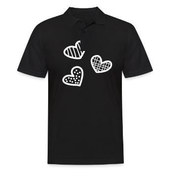 three hearts - Men's Polo Shirt - black - Front - Kai (181cm)