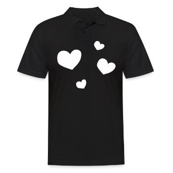 vier Herzen - Männer Poloshirt - Schwarz - Vorne - Kai (181cm)