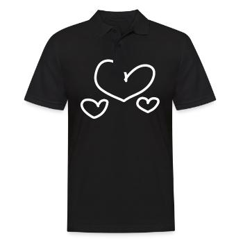 three hearts - Men's Polo Shirt - black - Front - Kai (181cm)