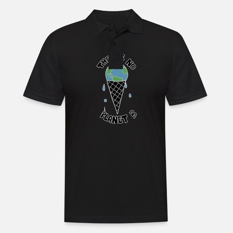 Klimaschutz Erde - Männer Poloshirt - Schwarz