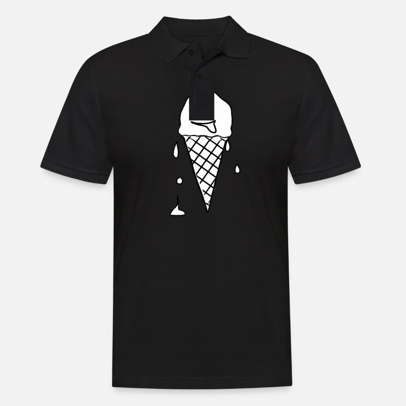Eiscreme Eis - Männer Poloshirt - Schwarz