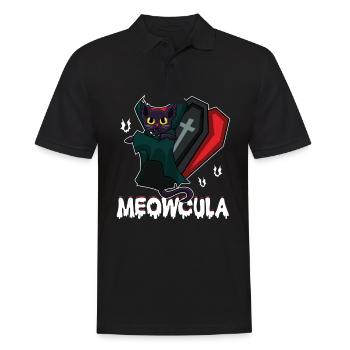 Meowcula vampire cat halloween costume gift - Men's Polo Shirt - black - Front - Kai (181cm)