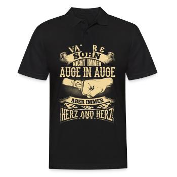Father and son dad dad father's day partner look heart - Men's Polo Shirt - black - Front - Kai (181cm)