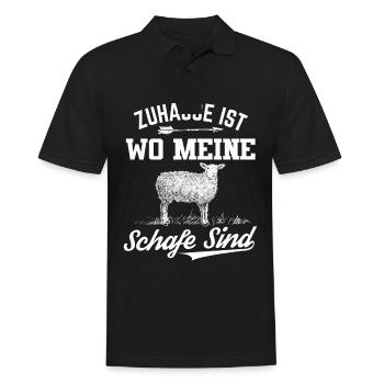 Zuhause Ist Wo Meine Schafe Sind Geschenk Schaf - Männer Poloshirt - Schwarz - Vorne - Kai (181cm)