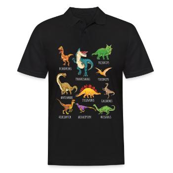 Types de dinosaures Graphiques Dino T-Rex Boys Dinos - Polo Homme - noir - Devant - Kai (181cm)