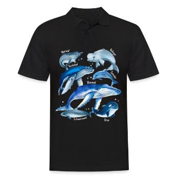 Espèces de baleines Diverses baleines Baleines Bleues Orca Narwal Bel - Polo Homme - noir - Devant - Kai (181cm)