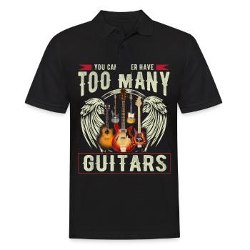 Lustiger Gitarren Spruch Gitarrenspieler Musiker G - Männer Poloshirt - Schwarz - Vorne - Kai (181cm)