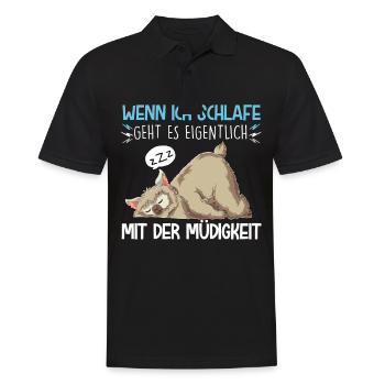 Ich Schlafe Lama Alpaka Schlafen Lustige Sprüche S - Männer Poloshirt - Schwarz - Vorne - Kai (181cm)
