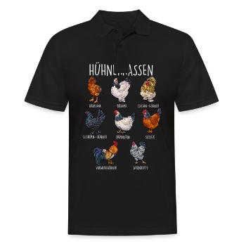 Hühnerrassen Landwirt Hühnerarten Hühnerzüchter Hü - Männer Poloshirt - Schwarz - Vorne - Kai (181cm)