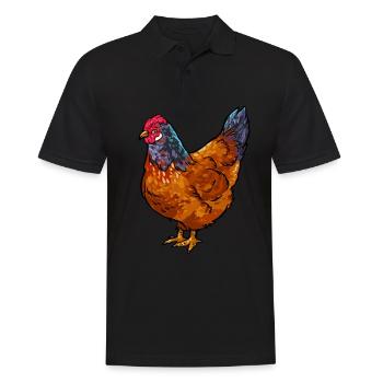 Vorwerk Chicken Chicken Type Farmer Chicken Rooster - Men's Polo Shirt - black - Front - Kai (181cm)