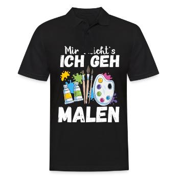 Mir Reicht's Ich geh Malen Lustiger Maler Spruch K - Männer Poloshirt - Schwarz - Vorne - Kai (181cm)