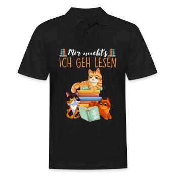 Mir Reicht's Ich geh Lesen Bücher Lesefan Bücherwu - Männer Poloshirt - Schwarz - Vorne - Kai (181cm)