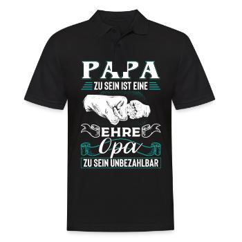 Papa Zu Sein Ist Eine Ehre Opa Zu Sein Unbezahlbar - Männer Poloshirt - Schwarz - Vorne - Kai (181cm)