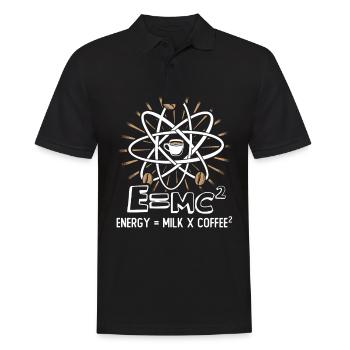 Energy = Milk x Coffee 2 Funny Physicist Coffee S - Männer Poloshirt - Schwarz - Vorne - Kai (181cm)