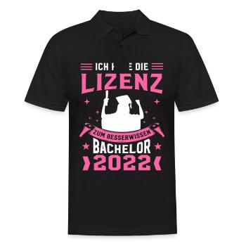 Ich Habe Die Lizenz Zum Besserwissen Abschluss Bac - Männer Poloshirt - Schwarz - Vorne - Kai (181cm)