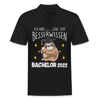 Ich Habe Die Lizenz Zum Besserwissen Faultier Bach - Männer Poloshirt - Schwarz - Vorne - Kai (181cm)