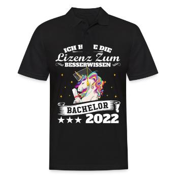 Ich Habe Die Lizenz Zum Besserwissen Einhorn Bache - Männer Poloshirt - Schwarz - Vorne - Kai (181cm)