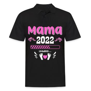 Mama 2022 Laden Mutter Muttertag Werdende Mama Loa - Männer Poloshirt - Schwarz - Vorne - Kai (181cm)