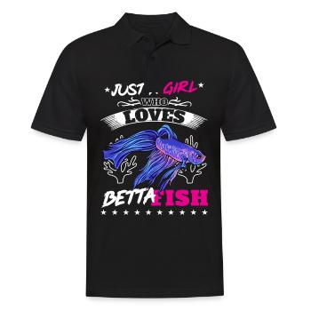 Just A Girl Who Loves Betta Fish Siamesischer Kamp - Männer Poloshirt - Schwarz - Vorne - Kai (181cm)