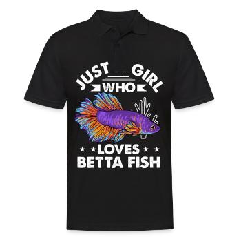 Just A Girl Who Loves Betta Fish Siamesischer Kamp - Männer Poloshirt - Schwarz - Vorne - Kai (181cm)