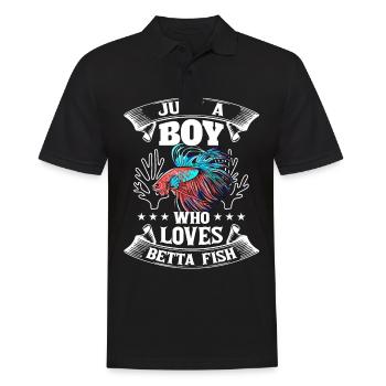 Just A Boy Who Loves Betta Fish Siamesischer Kampf - Männer Poloshirt - Schwarz - Vorne - Kai (181cm)