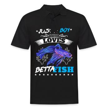 Just A Boy Who Loves Betta Fish Siamesischer Kampf - Männer Poloshirt - Schwarz - Vorne - Kai (181cm)