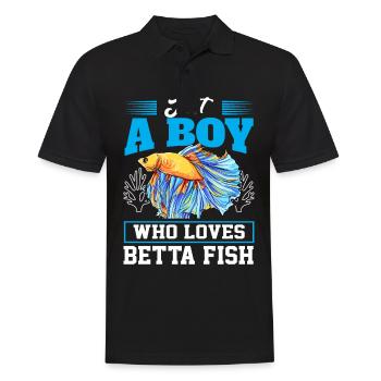 Just A Boy Who Loves Betta Fish Siamesischer Kampf - Männer Poloshirt - Schwarz - Vorne - Kai (181cm)