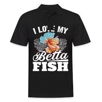 I Love My Betta Fish Splendens Siamesischer Kampff - Männer Poloshirt - Schwarz - Vorne - Kai (181cm)