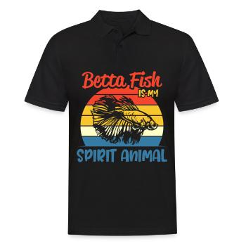 Betta Fish Is My Spirit Animal Siamesischer Kampff - Männer Poloshirt - Schwarz - Vorne - Kai (181cm)