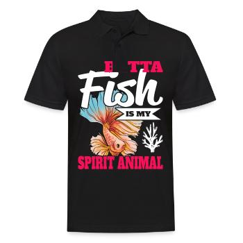 Betta Fish Is My Spirit Animal Siamesischer Kampff - Männer Poloshirt - Schwarz - Vorne - Kai (181cm)