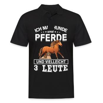 Ich Mag Hunde Und Pferde Und Vielleicht 3 Leute - Männer Poloshirt - Schwarz - Vorne - Kai (181cm)