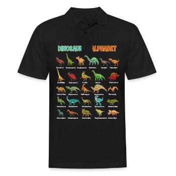 Dinosaurier-Arten Alphabet A-Z Dino ABC T-Rex Dino - Männer Poloshirt - Schwarz - Vorne - Kai (181cm)