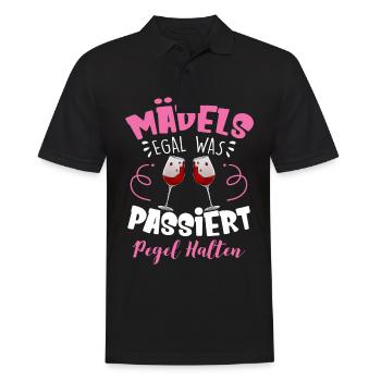 Mädels Egal Was Passiert Pegel Halten - Männer Poloshirt - Schwarz - Vorne - Kai (181cm)