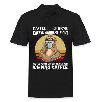 Kaffee Redet Nicht Kaffee Jammert Nicht Ich Mag Fa - Männer Poloshirt - Schwarz - Vorne - Kai (181cm)
