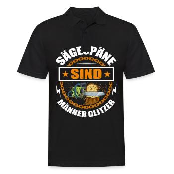 Sägespäne sind Männer Glitzer Kettensäge Holzfälle - Männer Poloshirt - Schwarz - Vorne - Kai (181cm)