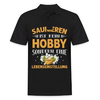 Saunieren Ist Kein Hobby Sondern Lebenseinstellung - Männer Poloshirt - Schwarz - Vorne - Kai (181cm)