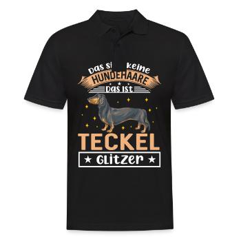 Das Sind Keine Hundehaare Das Ist Teckel Glitzer H - Männer Poloshirt - Schwarz - Vorne - Kai (181cm)