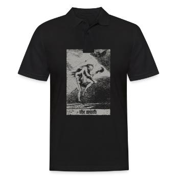 Vintage Okkult Die Hexe Tarot Card - Satanic Witch - Männer Poloshirt - Schwarz - Vorne - Kai (181cm)