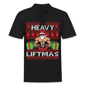 HEAVY CHRISTMAS Ugly Sweater Santa Claus Gift - Männer Poloshirt - Schwarz - Vorne - Kai (181cm)