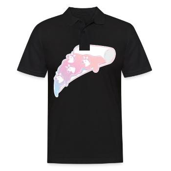 Einhorn Pizza Regenbogen T-Shirt - Männer Poloshirt - Schwarz - Vorne - Kai (181cm)